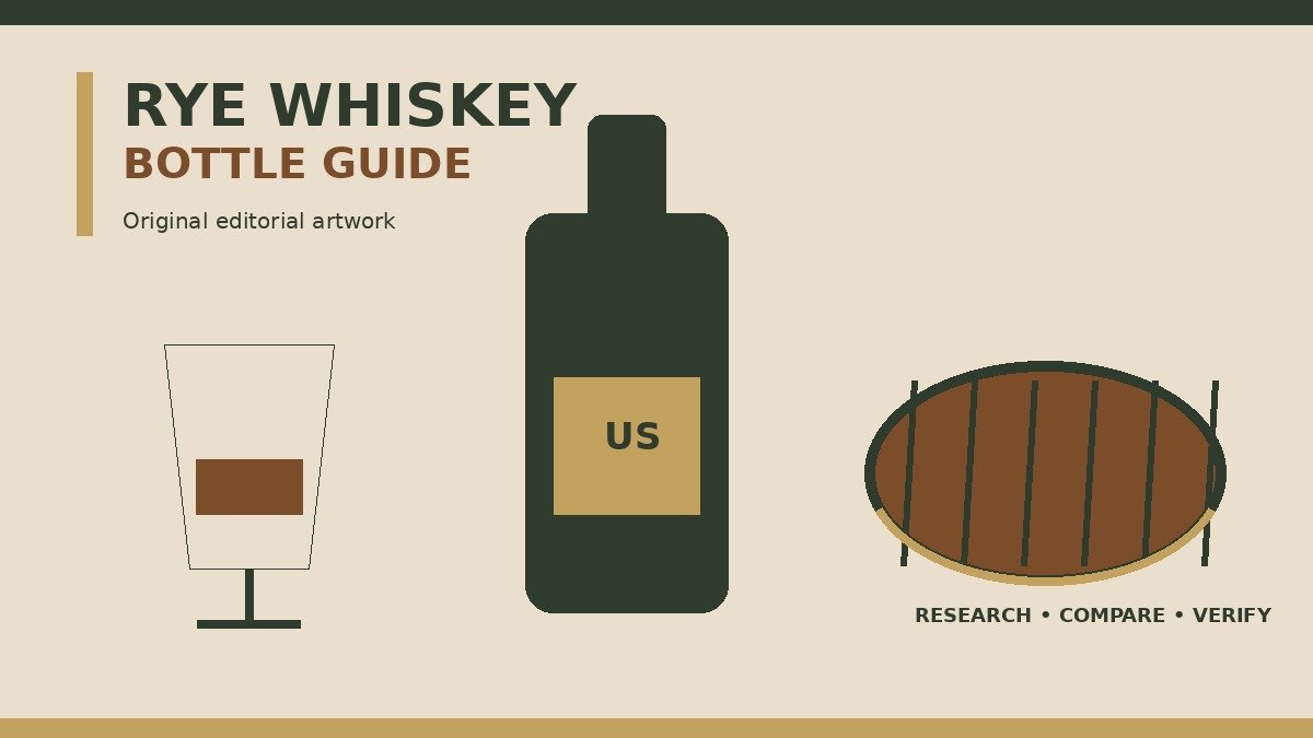 Original editorial bottle and tasting-glass illustration accompanying the High West Double Rye Campfire American Prairie Bundle buying guide.
