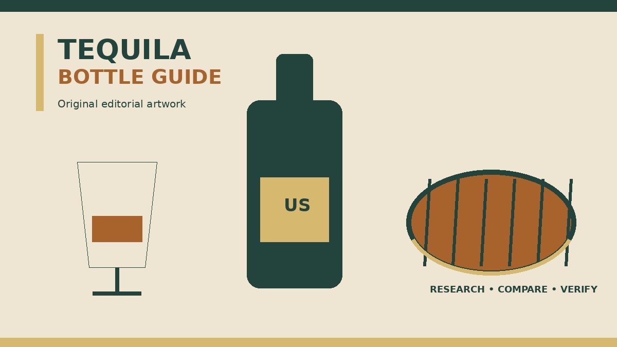 Original editorial bottle and tasting-glass illustration accompanying the Kah Reposado Tequila 70 cl 40 ABV buying guide.